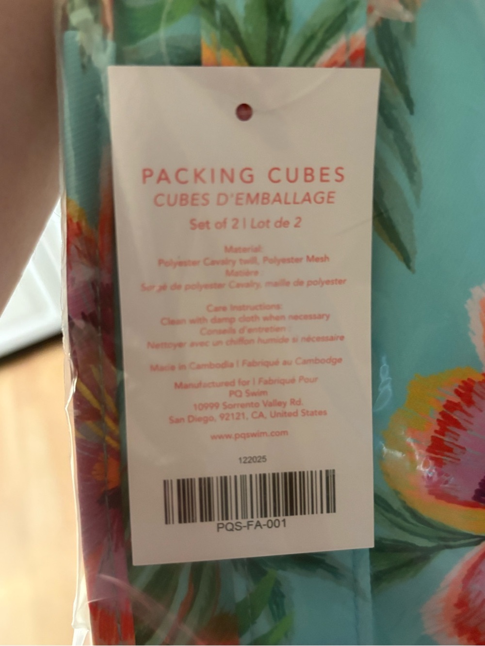 Packing Cubes - Floral Turquoise Set of 2